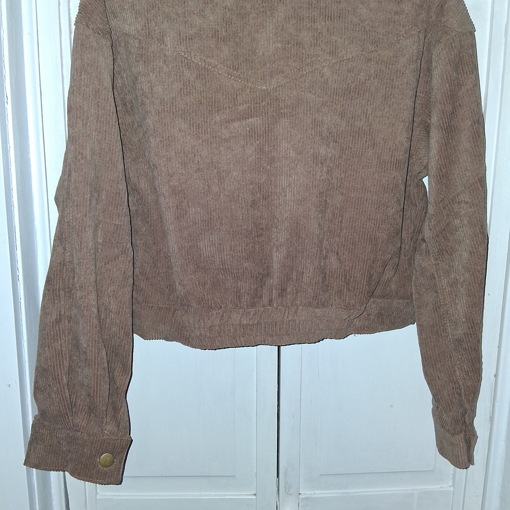 MINE Taupe Corduroy Short Moto Jacket - Picture 10 of 12